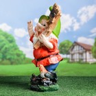 Садовая фигура "Гном с табличкой WELСOME с петухом" 36х23х61см - Фото 2