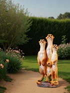 Садовая фигура из полистоуна «Сурикаты четвёрка», 46×17×20 см - Фото 3