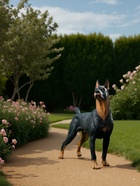 Садовая фигура из полистоуна «Собака Доберман», 45×19×46 см - Фото 3