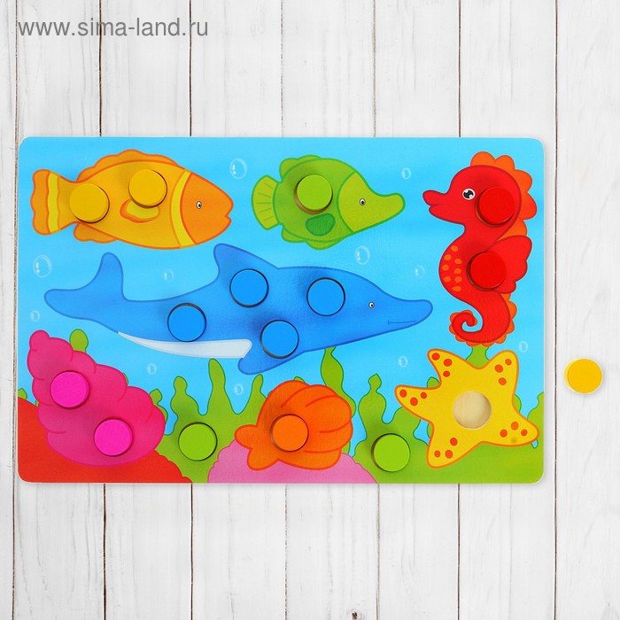 Рамка - вкладыш "Подбери цвета. Подводное царство", 15 элементов - Фото 1