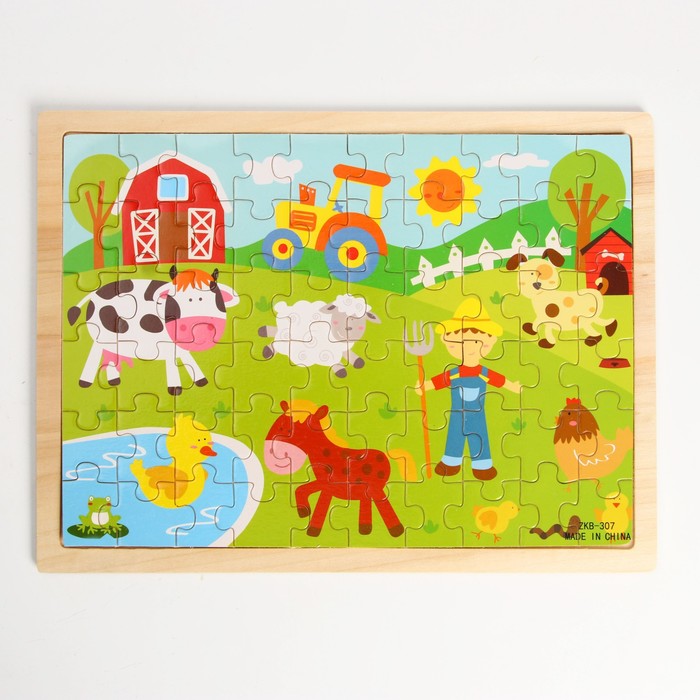 Пазл в деревянной рамке «На ферме», 60 элементов 40211