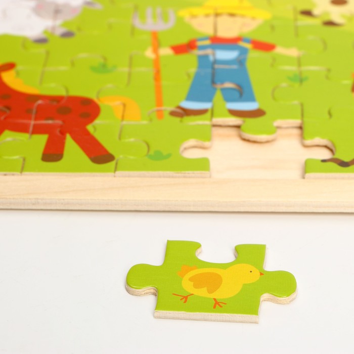 Пазл в деревянной рамке «На ферме», 60 элементов 40211