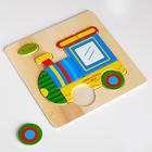 Пазл - вкладыш на деревянном основании "Паровоз", 9 элементов - Фото 2
