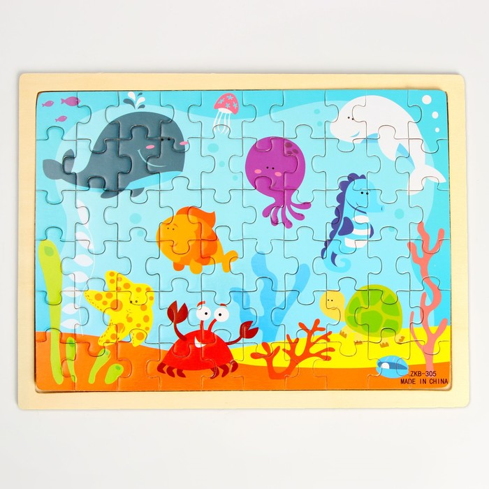 Пазл в деревянной рамке «В синем море», 60 элементов 40212