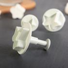 Плунжеры кондитерские Доляна «Листья», набор 3 шт., пластик, белые - Фото 2