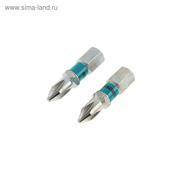 Набор бит РН1х25 Gross, сталь S2, 2 шт - Фото 1