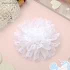 Бант для волос на резинке «Школьница», цветок ажурный, d=10 см, белый - Фото 2