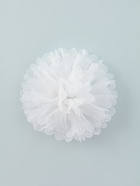 Бант для волос на резинке «Школьница», цветок ажурный, d=10 см, белый - Фото 4