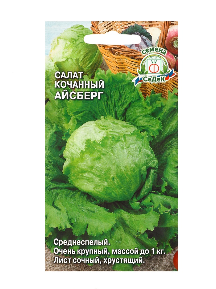 Семена Салат Айсберг кочанный, 0,5 г.