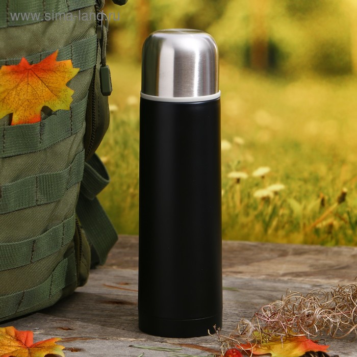 Термос "Гильза" с кружкой, 500 мл, 7х24 см, черный - Фото 1