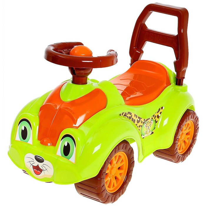 Толокар «Львёнок» с гудком-пищалкой, цвет салатовый - Фото 1