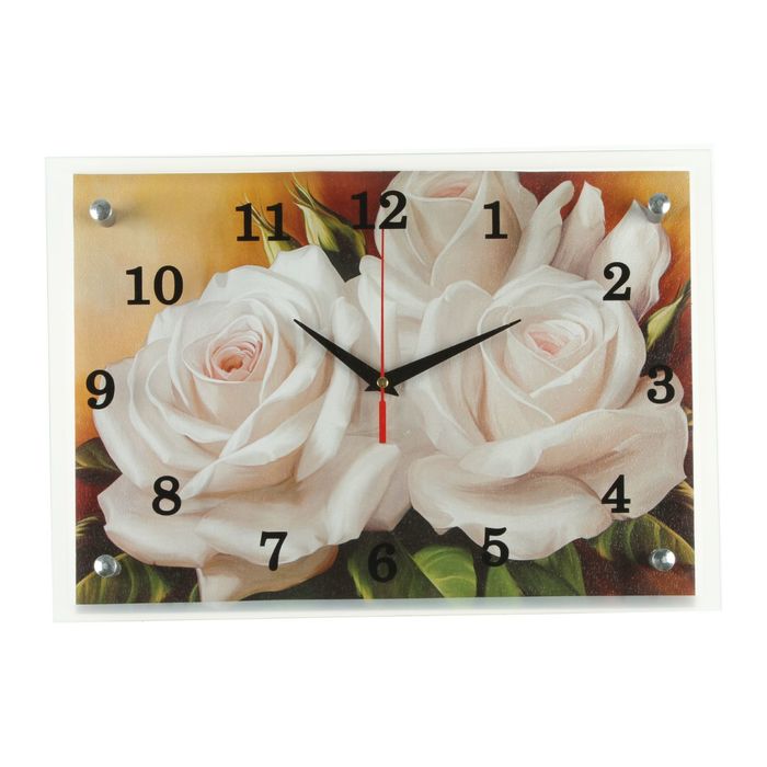 Часы-картина настенные, серия: Цветы, "Цветы", 25х35 см - фото 1905344486