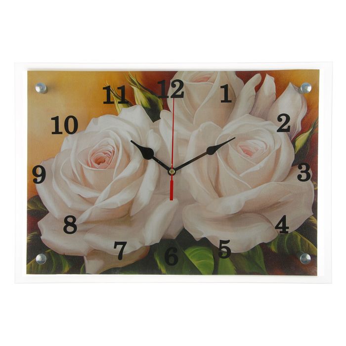 Часы-картина настенные, серия: Цветы, "Цветы", 25х35 см - фото 1905344487