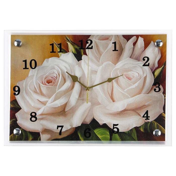 Часы-картина настенные, серия: Цветы, "Цветы", 25х35 см - фото 1905344488