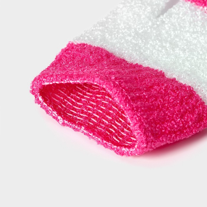 Мочалка-перчатка массажная Доляна, 14×18 см, полосатая, цвет МИКС - фото 1908214213