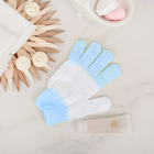 Мочалка-перчатка массажная Доляна, 14×18 см, полосатая, цвет МИКС - фото 8210536