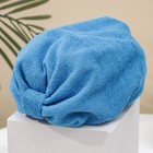 Чалма для сушки волос Доляна, микрофибра, синяя - Фото 2
