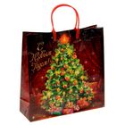 Пакет подарочный пластик «Новогодняя елка», 30 × 30 см - Фото 1