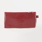 Ключница карманная на молнии, длина 13, 5 см, 2 кольца, цвет красный - Фото 2