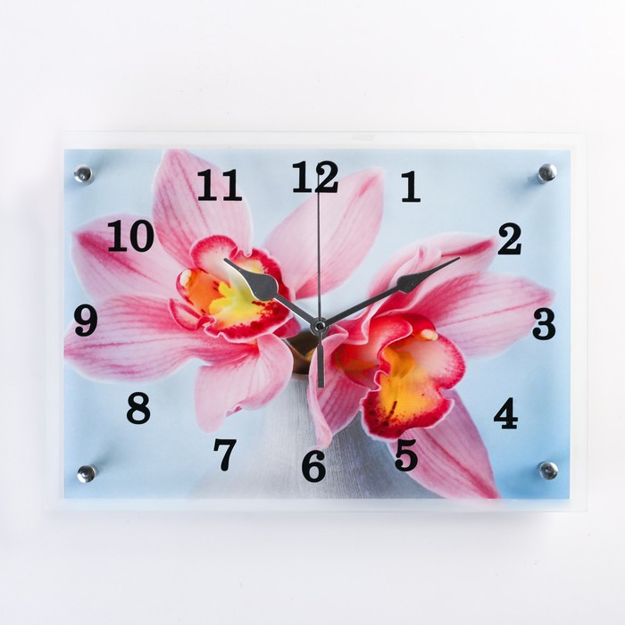 Часы-картина настенные, серия: Цветы, "Цветы в вазе", 25х35 см - Фото 1