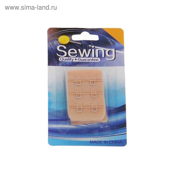 Застёжка для бюстгальтера, 3 крючка, 2 ряда, цвет МИКС - Фото 1