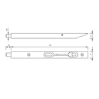 Шпингалет торцевой врезной ,140 мм, цвет хром (комплект 4 шт) - фото 25260286