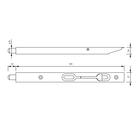 Шпингалет торцевой врезной ,140 мм, цвет медь 906709