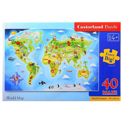 Макси-пазл «Карта мира», 40 элементов