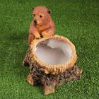 Декоративное кашпо для цветов «Пень с мишкой», 2.1 л, d=12 см, h=19 см, полистоун - Фото 2