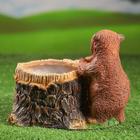 Декоративное кашпо для цветов «Пень с мишкой», 2.1 л, d=12 см, h=19 см, полистоун - Фото 3