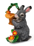 Садовая фигура из полистоуна «Зайка с лукошком», 33.5×28×28 см - Фото 5