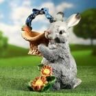 Садовая фигура из полистоуна «Зайка с лукошком», 33.5×28×28 см - Фото 17