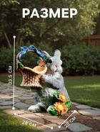 Садовая фигура из полистоуна «Зайка с лукошком», 33.5×28×28 см - Фото 2