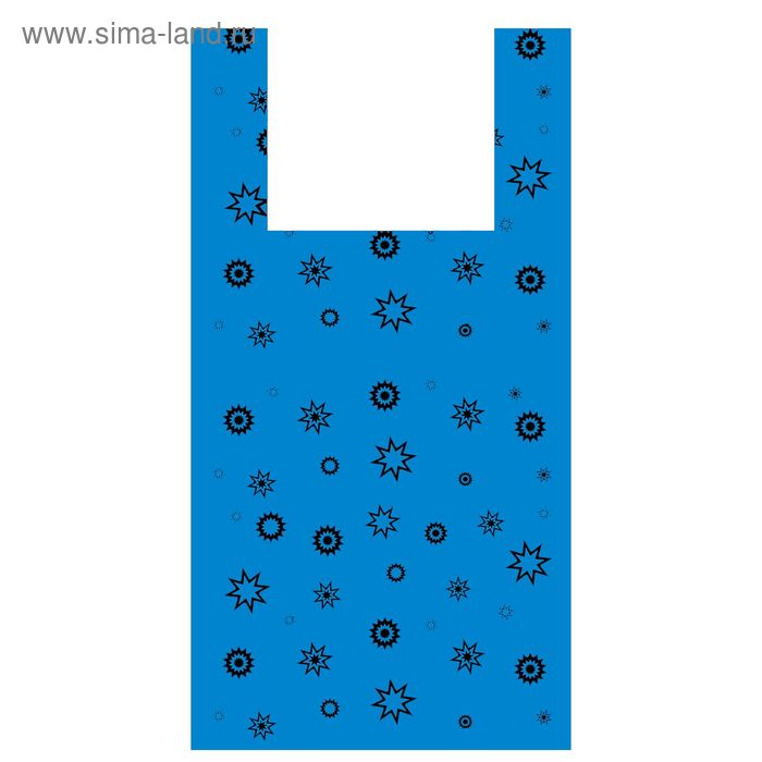 Пакет "Звезда синяя", полиэтиленовый майка, 32 х 60 см, 17 мкм - Фото 1