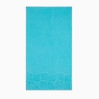 Полотенце махровое банное "Волна", размер 70х130 см, 300 г/м2, цвет голубой - Фото 2