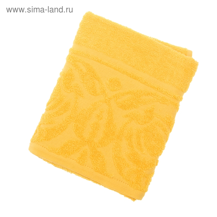 Полотенце махровое Цветок 50х90 см, цв 1110 желтый, хл.100% 300 гр/м - Фото 1