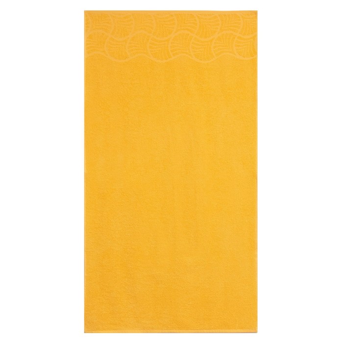 Полотенце махровое банное "Волна", размер 70х130 см, 300 г/м2, цвет жёлтый - фото 1889139776