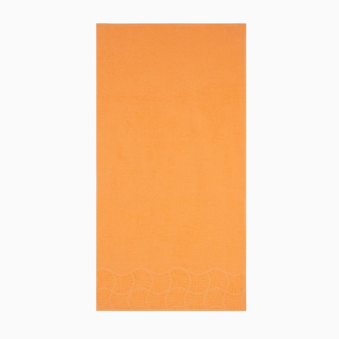 Полотенце махровое банное "Волна", размер 70х130 см, 300 г/м2, цвет оранжевый - фото 1908251188