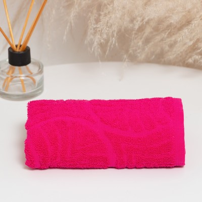 Полотенце махровое «Волна», размер 30х70 см, цвет малина, 300 г/м²