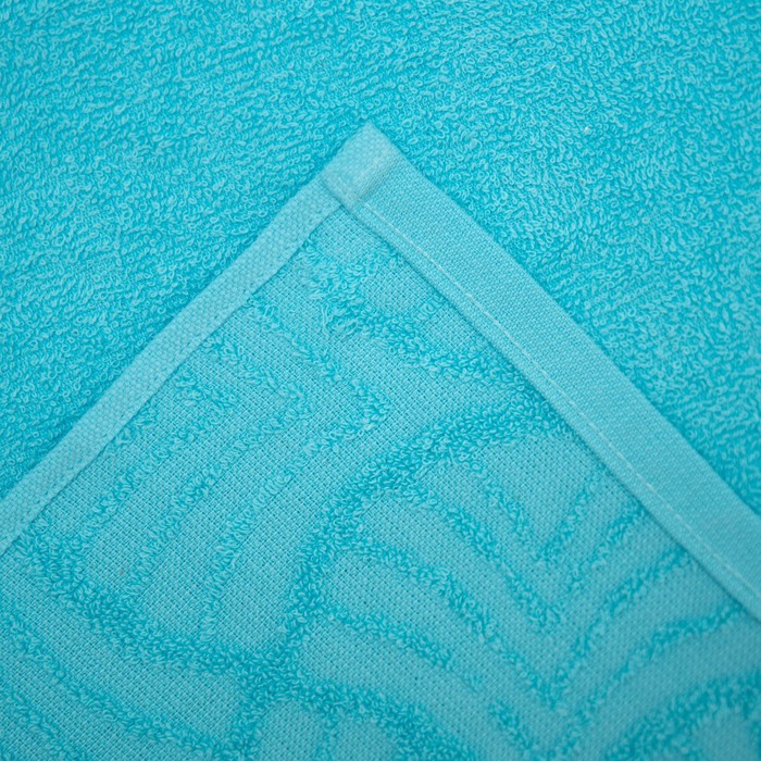 Полотенце махровое "Волна", размер 50х90 см, 300 гр/м2, цвет голубой - фото 1889139789