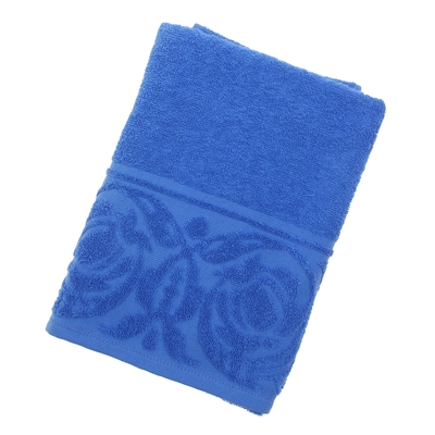 Полотенце махровое банное "Цветок", размер 70х130 см, 300 г/м2, цвет синий