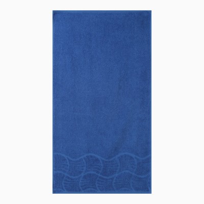 Полотенце махровое «Волна», размер 30х70 см, цвет синий, 300 г/м²