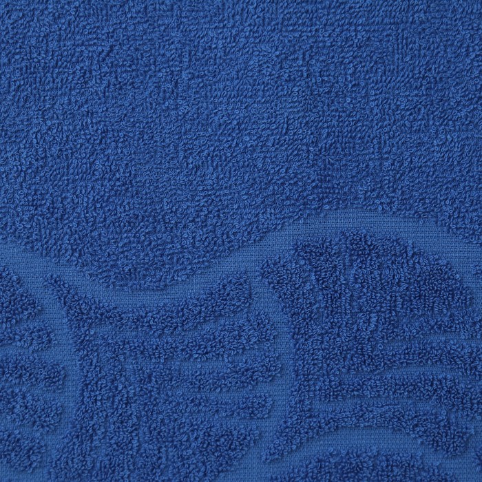 Полотенце махровое "Волна", размер 50х90 см, 300 гр/м2, цвет синий - фото 1908251199