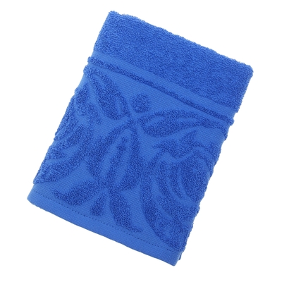 Полотенце махровое "Цветок", размер 50х90 см, 300 гр/м2, цвет синий