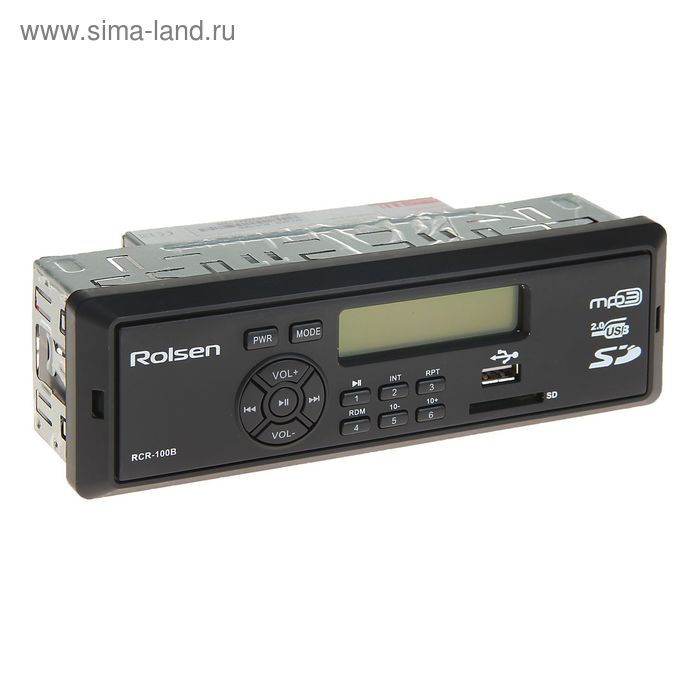 Автомагнитола Rolsen RCR-100B, USB/SD, MP3/ММС, до 16 Гб - Фото 1