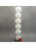 Ёлочные игрушки «Блестящая дымка», шары новогодние, d=8 см, 6 шт., белый - фото 117387383