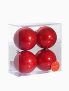 Ёлочные игрушки «Глянец», шары новогодние, d=10 см, набор 4 шт., красный - Фото 6
