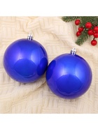 Ёлочные игрушки «Глянец», шары новогодние, набор 2 шт., d=10 см, синий - Фото 3