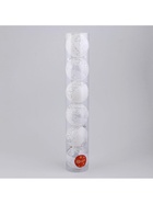 Ёлочные игрушки «Ажурные завитки», шары новогодние, набор 6 шт., d=8 см, белый - Фото 6