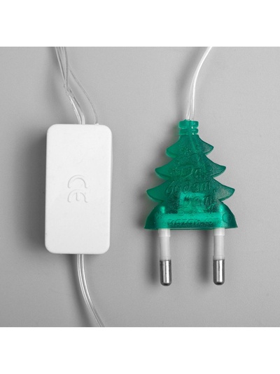 Гирлянда «Нить» 5 м с насадками «Шишки», IP20, прозрачная нить, 20 LED, свечение мульти (RG/RB), мигание, 220 В